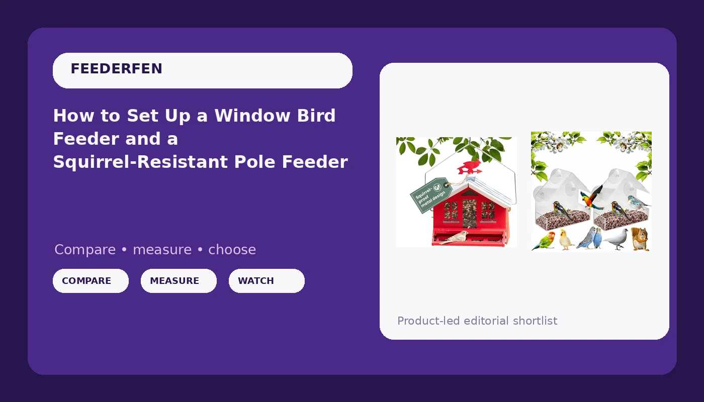 How to Set Up a Window Bird Feeder and a Squirrel-Resistant Pole Feeder