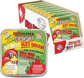 C&S Hot Pepper Delight No Melt Suet Dough, Suet Cakes for Wild Birds