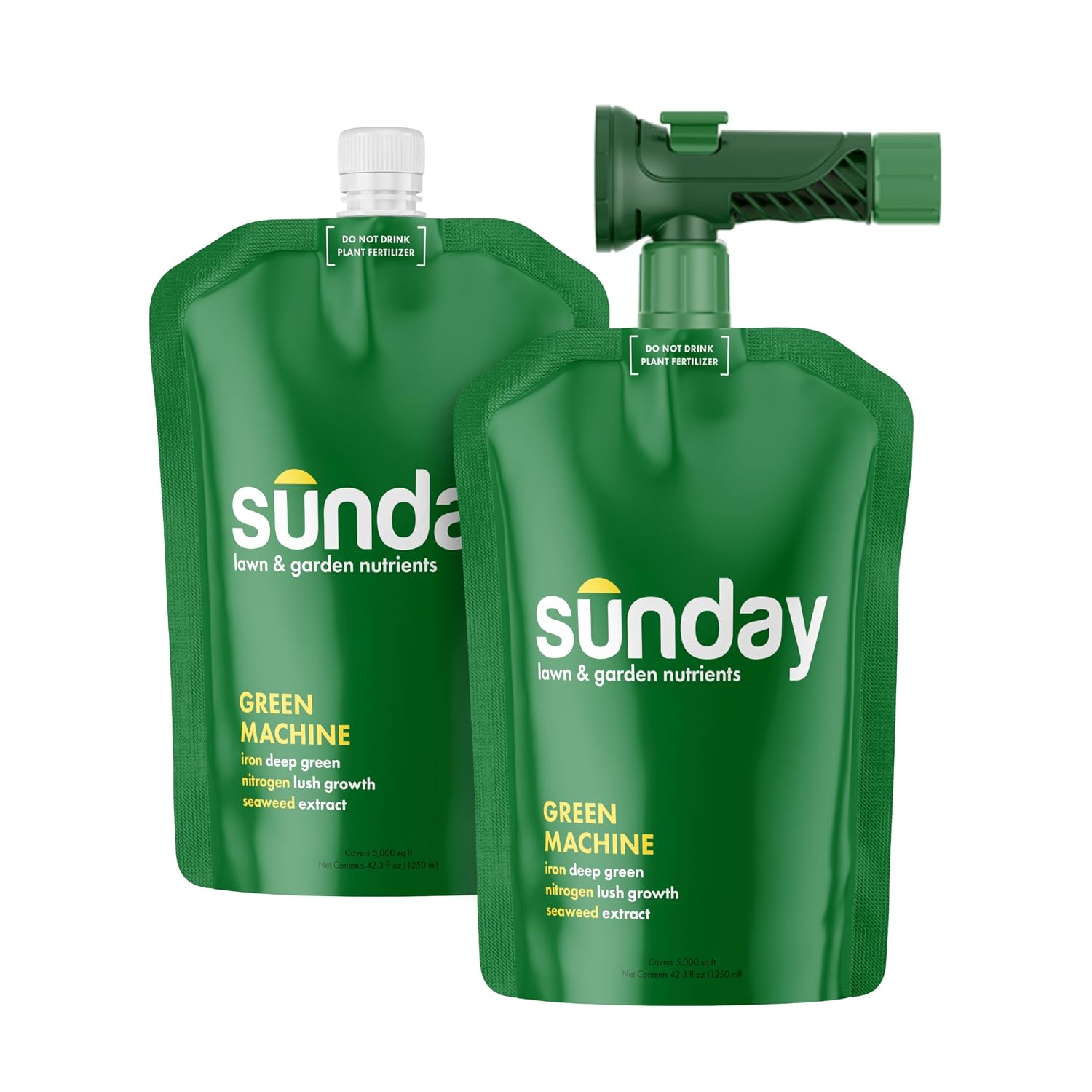 Sunday Green Machine Liquid Lawn Fertilizer, 2 Pack, Covers 10,000 Sq Ft